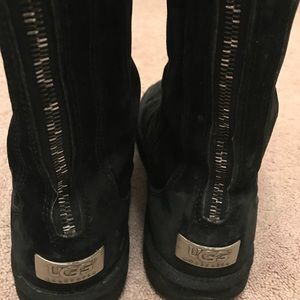 Black UGGS  - black and silver zipper!